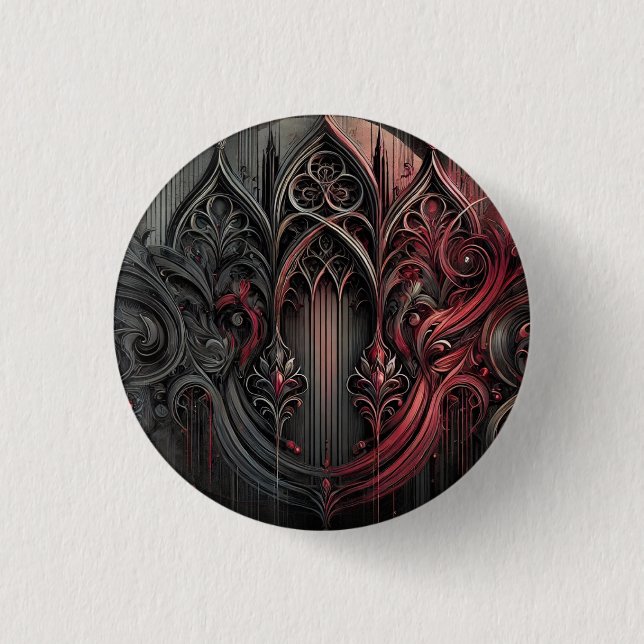 Badge Rond 2,50 Cm Bouton Élégance gothique (Devant)