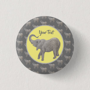 Badge Rond 2,50 Cm Bouton Eléphant bébé