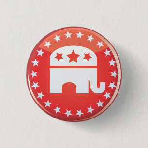 Badge Rond 2,50 Cm Bouton Éléphant Républicain