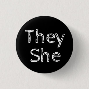 Badge Rond 2,50 Cm Bouton Elle Pronounouns