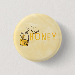Badge Rond 2,50 Cm Bouton en miel