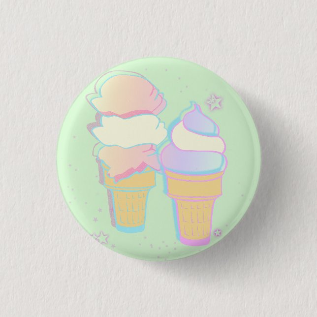 Badge Rond 2,50 Cm Bouton en pastel de crème glacée - menthe (Devant)