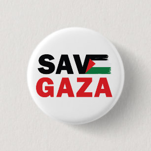 Badge Rond 2,50 Cm Bouton Enregistrer GAZA avec drapeau palestinien c