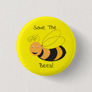 Badge Rond 2,50 Cm Bouton Enregistrer les abeilles