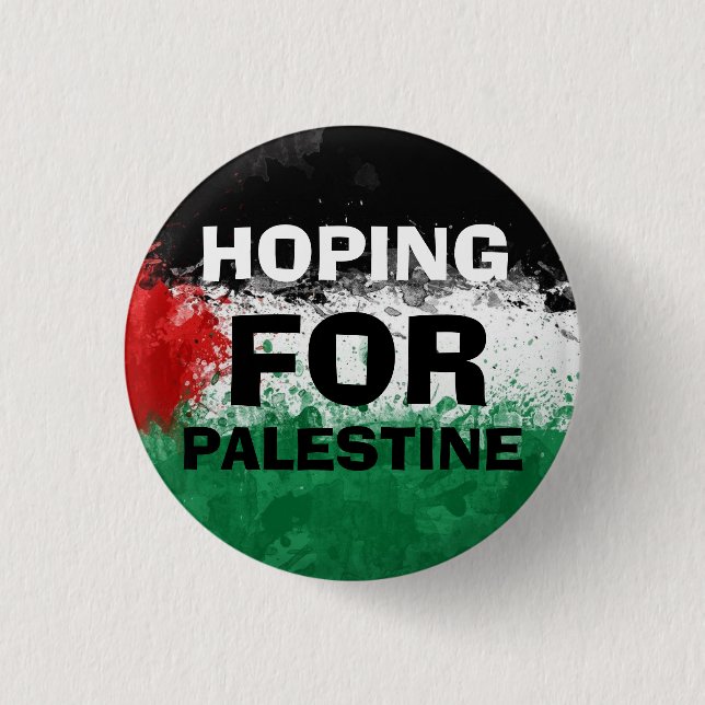 Badge Rond 2,50 Cm Bouton ESPOIR POUR PALESTINE  (Devant)