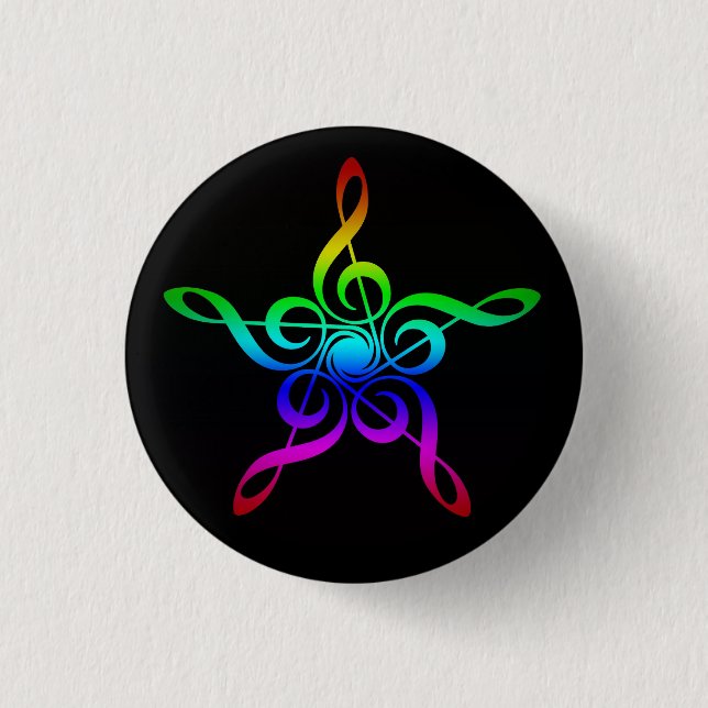 Badge Rond 2,50 Cm Bouton étoile Clé Arbre (Devant)