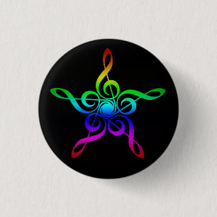 Badge Rond 2,50 Cm Bouton étoile Clé Arbre