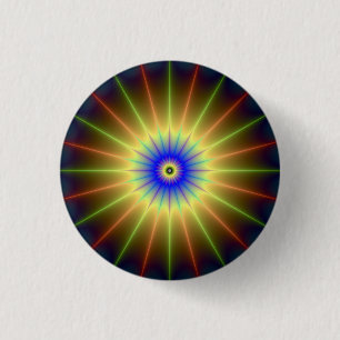 Badge Rond 2,50 Cm Bouton étoile radient