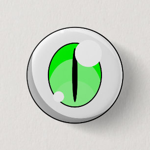 Badge Rond 2,50 Cm Bouton Eyeball Ghost Vert mignon