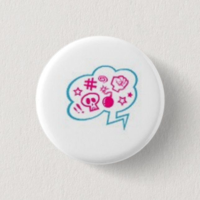 Badge Rond 2,50 Cm Bouton fâché (Devant)