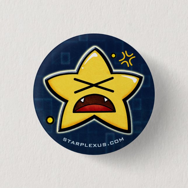 Badge Rond 2,50 Cm bouton fâché de starplexus (Devant)