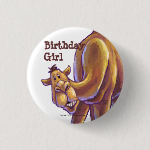 Badge Rond 2,50 Cm Bouton Fille Anniversaire du chameau