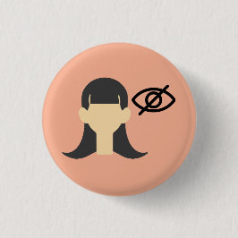 Badge Rond 2,50 Cm Bouton Fille avec vision basse