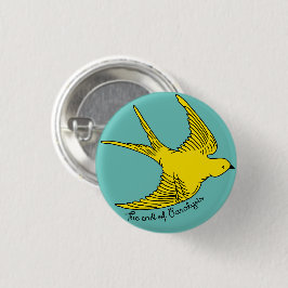 Badge Rond 2,50 Cm Bouton Fin de la paralysie Oiseau jaune