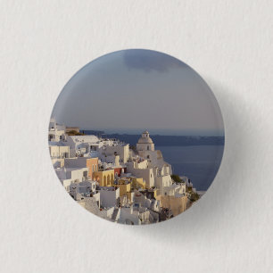 Badge Rond 2,50 Cm Bouton Fira Santorini / Insigne