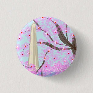 Badge Rond 2,50 Cm Bouton Fleur de cerise