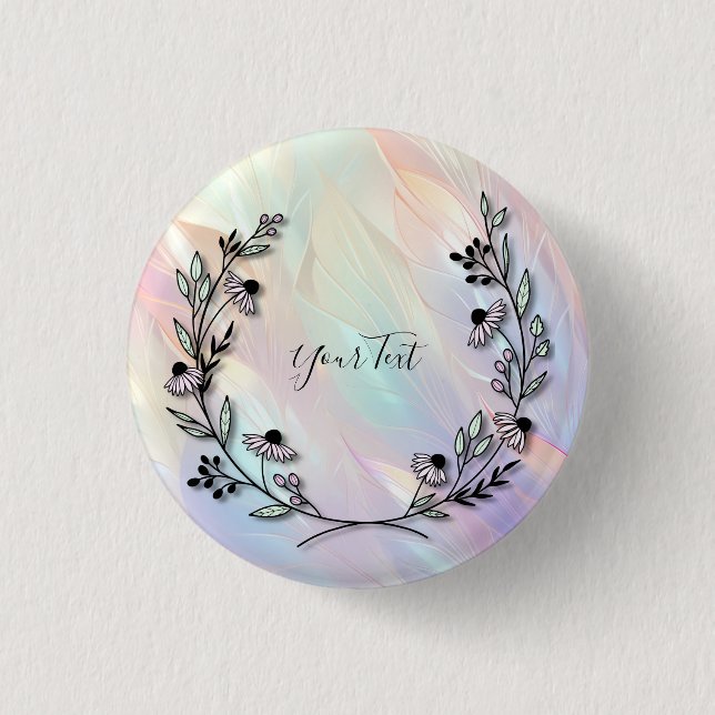 Badge Rond 2,50 Cm Bouton Fleur Minimal (Devant)