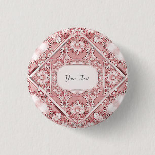 Badge Rond 2,50 Cm Bouton floral rose