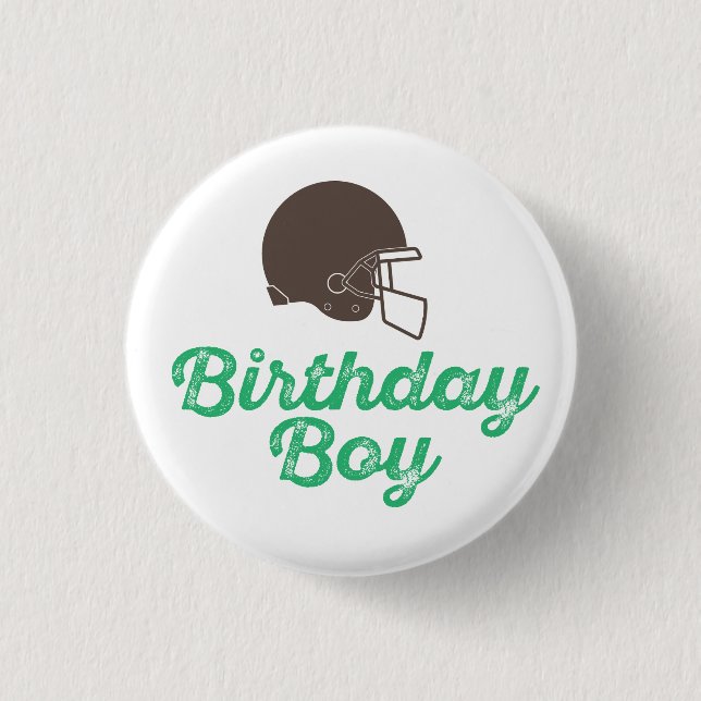 Badge Rond 2,50 Cm Bouton Football Birthday Boy (Devant)