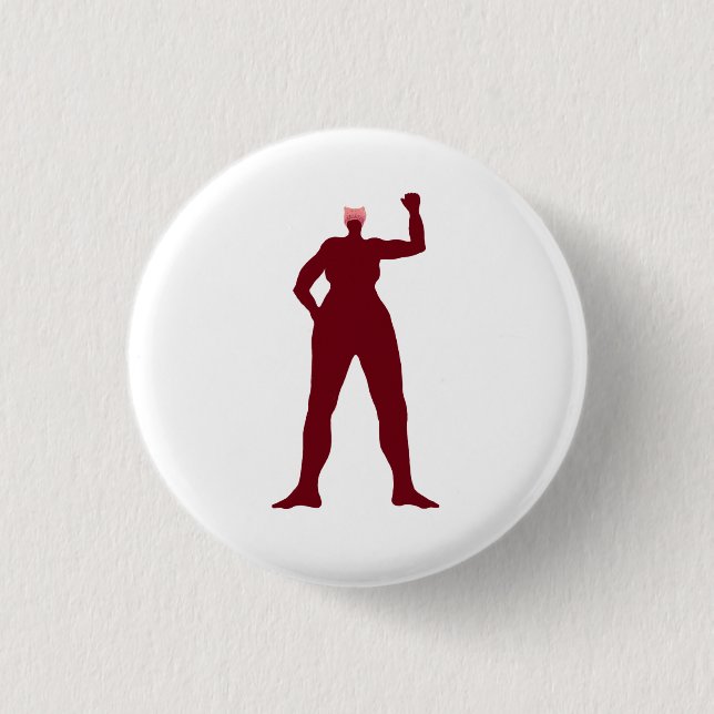 Badge Rond 2,50 Cm Bouton fort de femme (Devant)