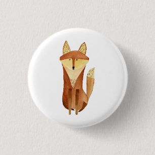 Badge Rond 2,50 Cm Bouton Fox