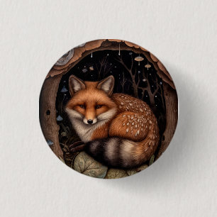 Badge Rond 2,50 Cm Bouton Fox de minuit