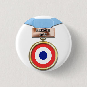 Badge Rond 2,50 Cm Bouton français de médaille d'as