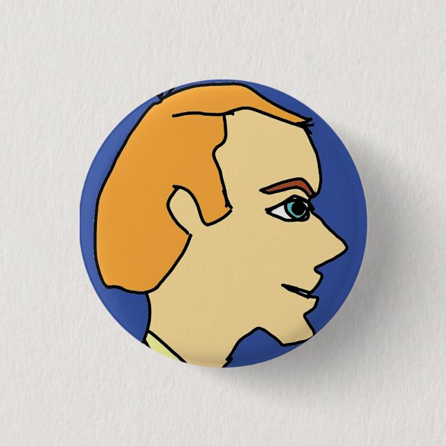 Badge Rond 2,50 Cm bouton garçon du bureau blanc (Devant)