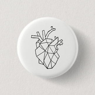 Badge Rond 2,50 Cm Bouton géométrique de coeur
