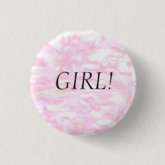 Badge Rond 2,50 Cm Bouton "GIRL" rose Confetti