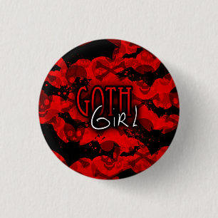 Badge Rond 2,50 Cm Bouton Goth Girl
