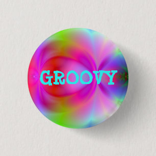 Badge Rond 2,50 Cm Bouton Groovy