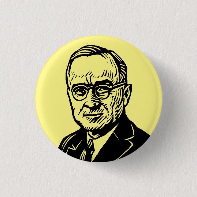 Badge Rond 2,50 Cm Bouton Harry Truman (Devant)