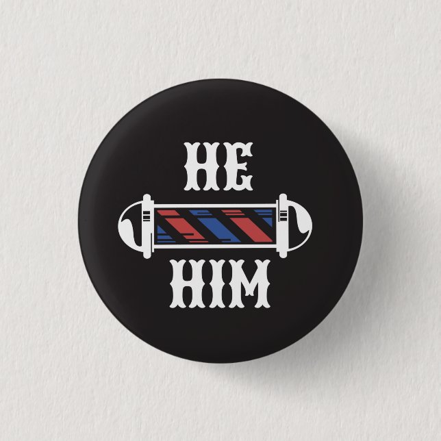 Badge Rond 2,50 Cm Bouton HE/HIM Pronoun (Devant)