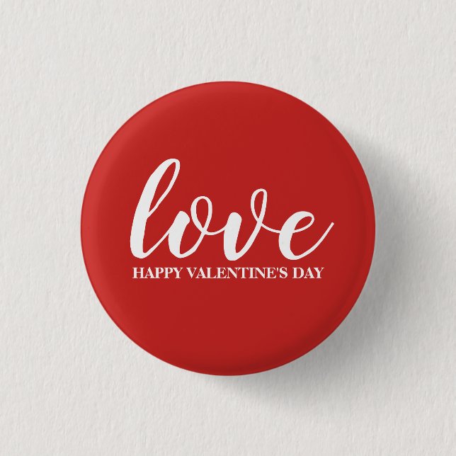 Badge Rond 2,50 Cm Bouton - Heureuse Sainte-Valentin d'amour (Devant)