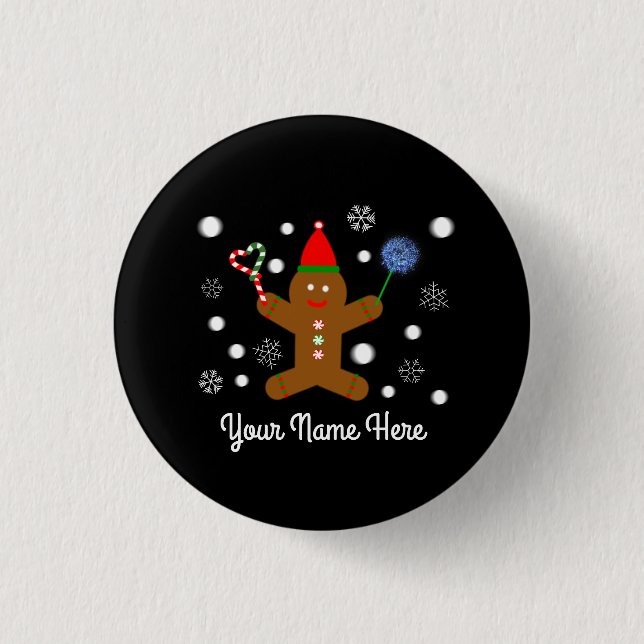 Badge Rond 2,50 Cm Bouton Homme en pain d'épices #2 (Devant)