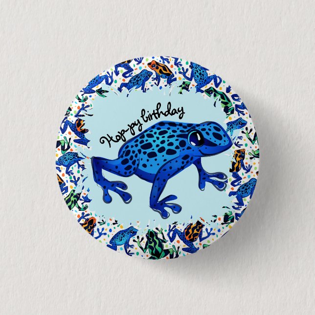 Badge Rond 2,50 Cm Bouton Hop-py Anniversaire (Devant)