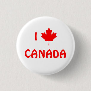 Badge Rond 2,50 Cm Bouton I Maple Leaf Canada
