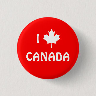 Badge Rond 2,50 Cm Bouton I Maple Leaf Canada