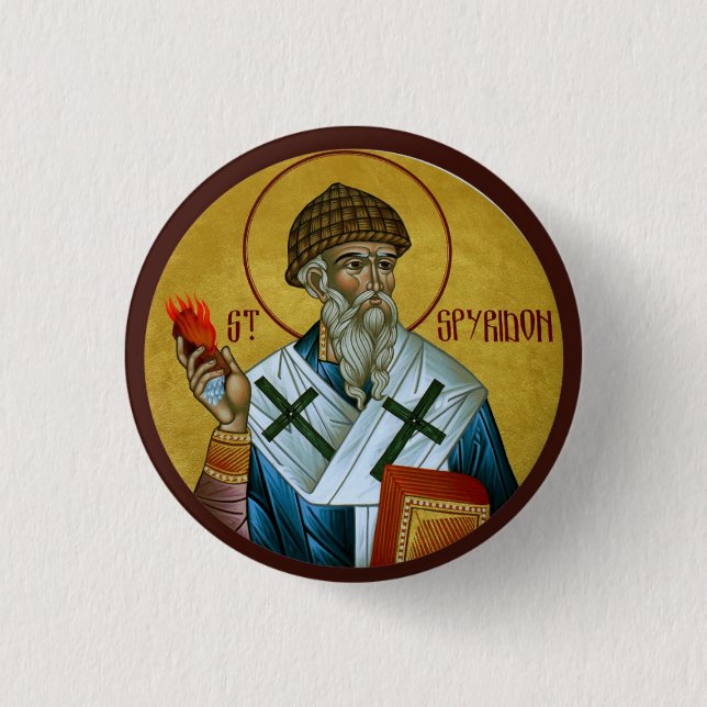 Badge Rond 2,50 Cm Bouton icône Saint Spyridon (Devant)