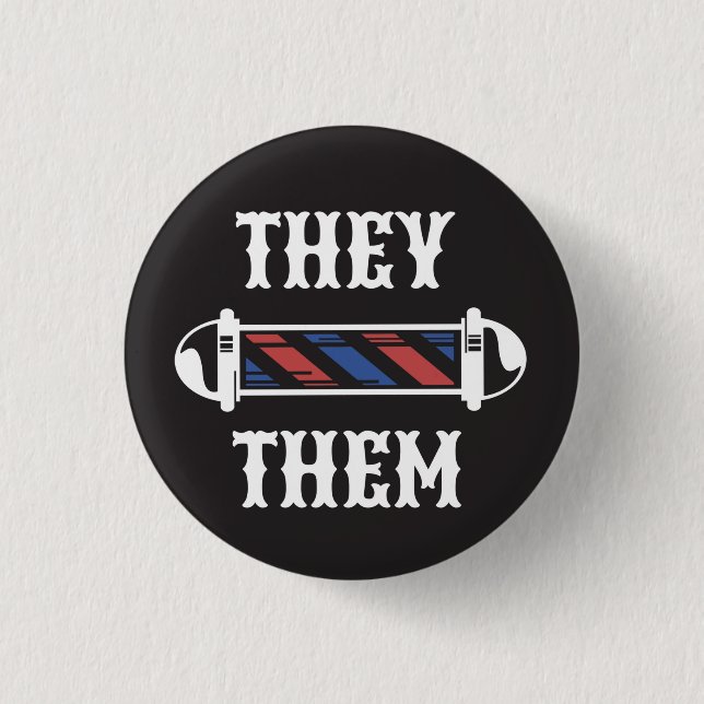 Badge Rond 2,50 Cm Bouton ILS/EUX Pronoun (Devant)