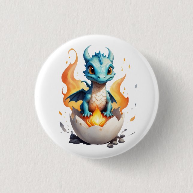 Badge Rond 2,50 Cm Bouton Imaginaire dragon à couver mou (Devant)