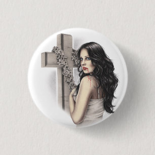 Badge Rond 2,50 Cm Bouton impardonnable de vampire de Sinner