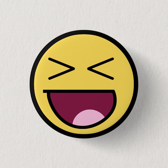 Badge Rond 2,50 Cm Bouton impressionnant heureux de visage (Devant)