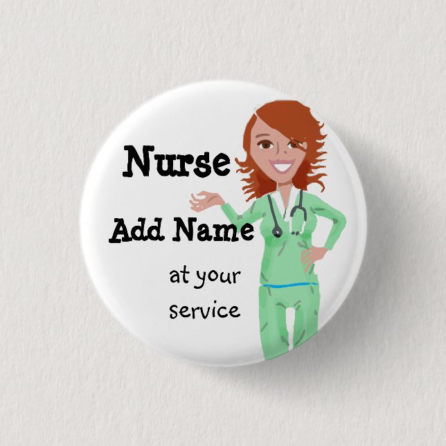 Badge Rond 2,50 Cm Bouton infirmière personnalisée (Devant)