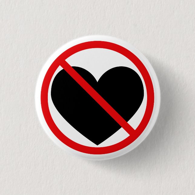 Badge Rond 2,50 Cm Bouton Interdire l'amour (Devant)