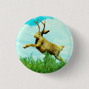 Badge Rond 2,50 Cm Bouton Jackalope