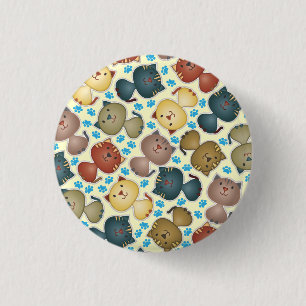 Badge Rond 2,50 Cm Bouton jaune de Kitty Kats