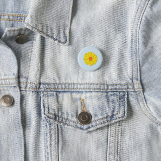 Badge Rond 2,50 Cm Bouton jaune de marguerite