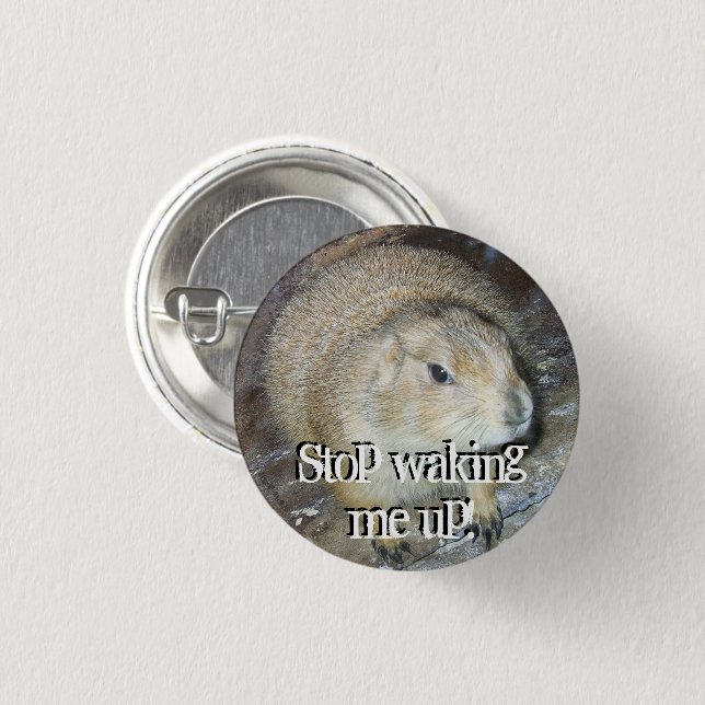 Badge Rond 2,50 Cm Bouton Jour de la marmotte (Devant & derrière)